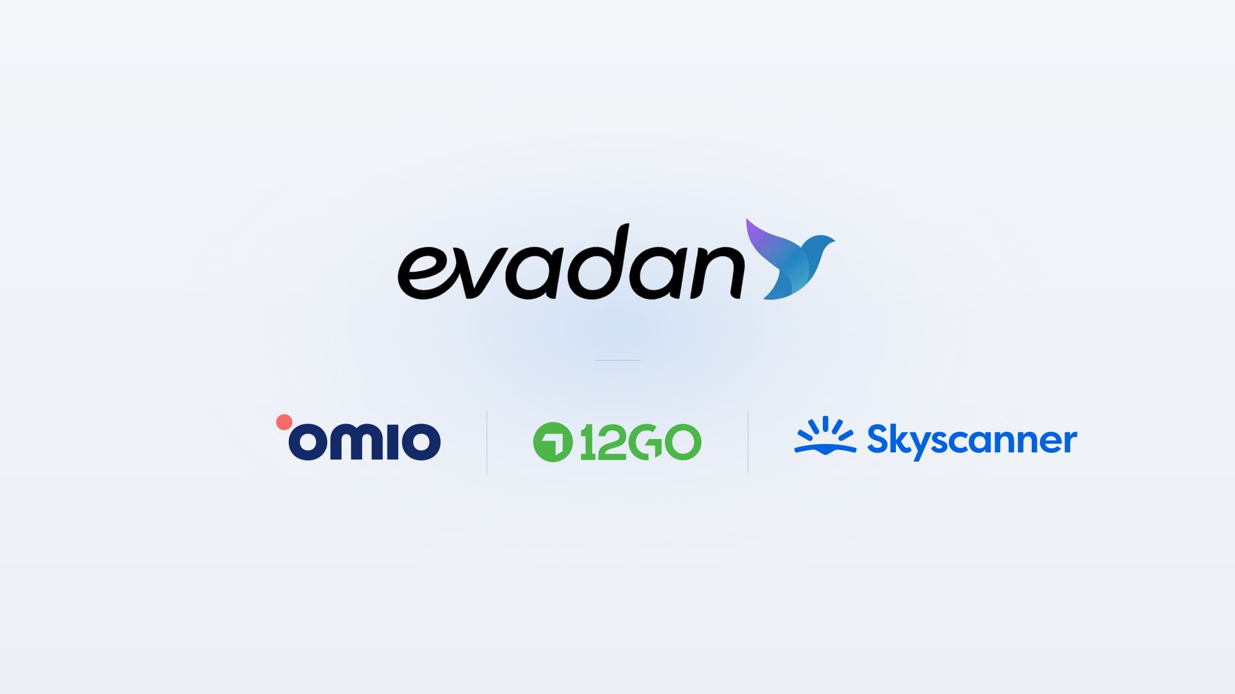 Logos Evadan, Omio, 12Go et Skyscanner